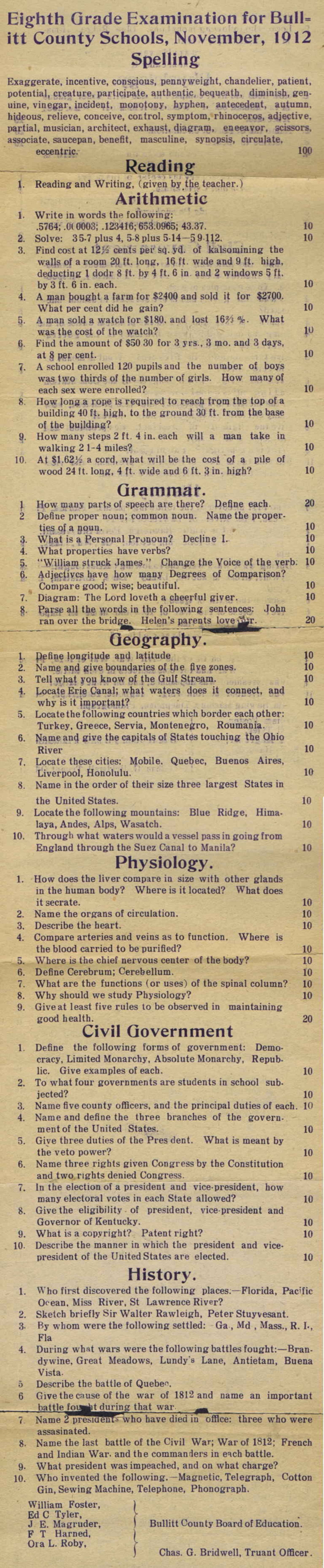 1800s 6th Grade Exit Exam 1800s 6th Grade Exit Exam