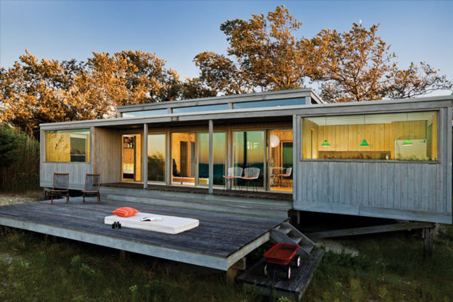 Kauth House, Fair Harbor, NY, 1964. Architect Horace Gifford. Fire