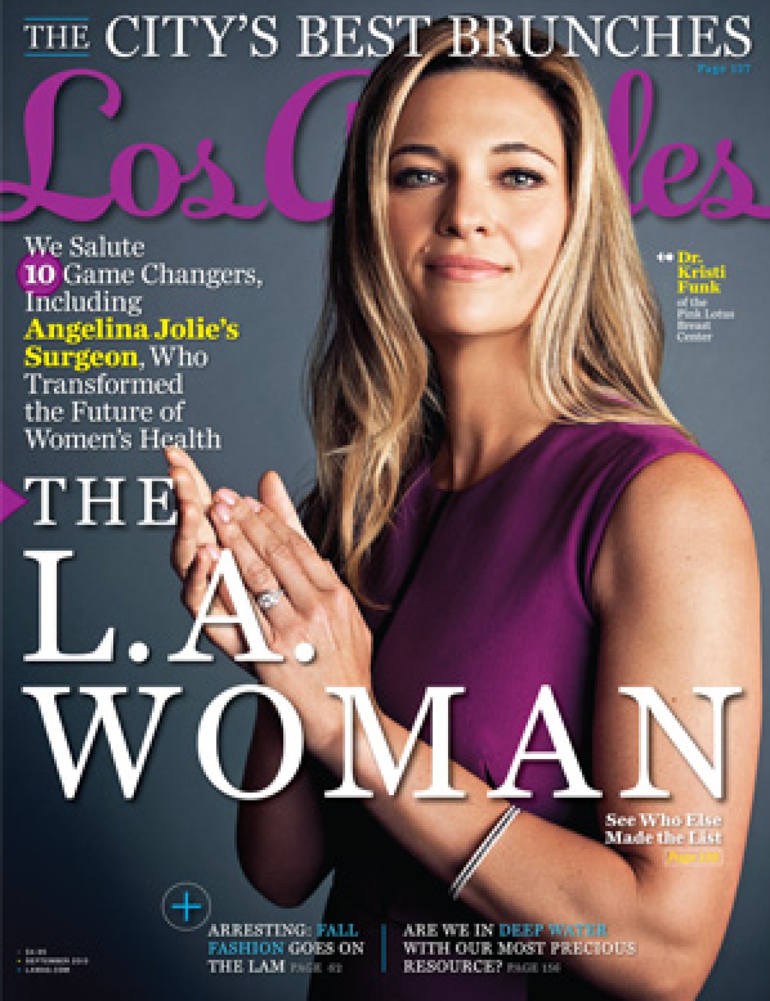 Los Angeles Magazines September Cover Preview Dr Kristi Funk Angelina Jolies Surgeon Huffpost