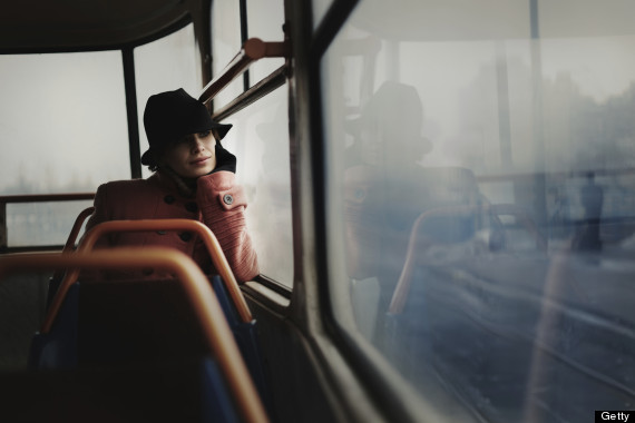 sitting alone subway