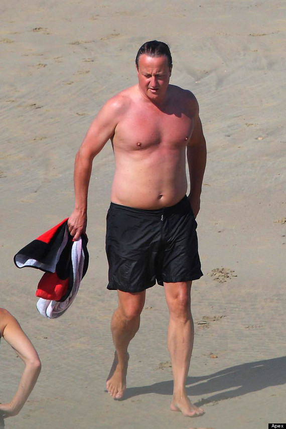 topless david cameron on holiday in cornwall