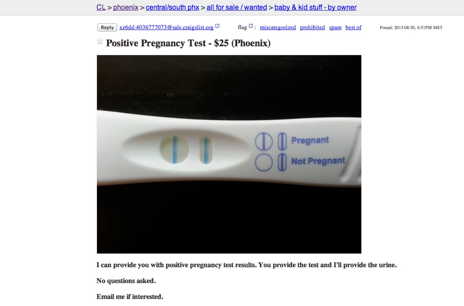 Craigslist Creates Strange Market For Women Seeking Positive Pregnancy 0675