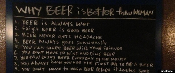 Worst Ever Bar Sign Explains Why Beer Is Better Than Women