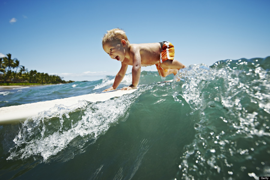 surfing kid