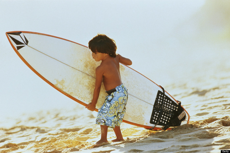 child surfing