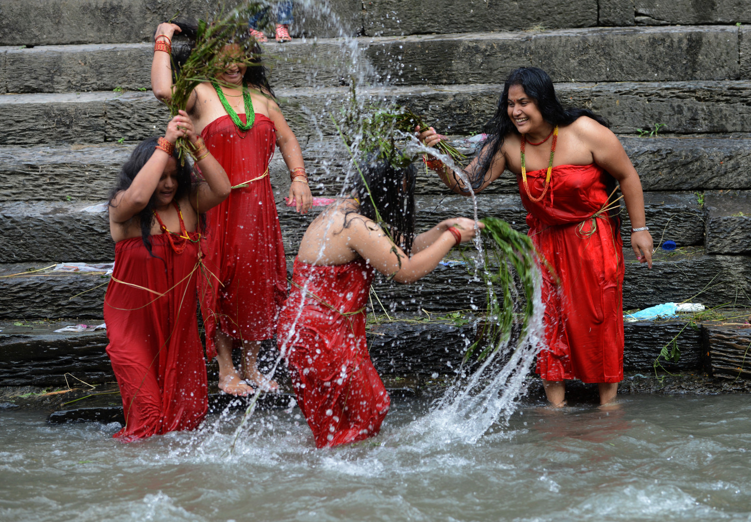 Nepal River Bathing