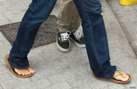 jeans and flip flops
