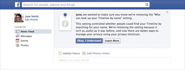 facebook popup