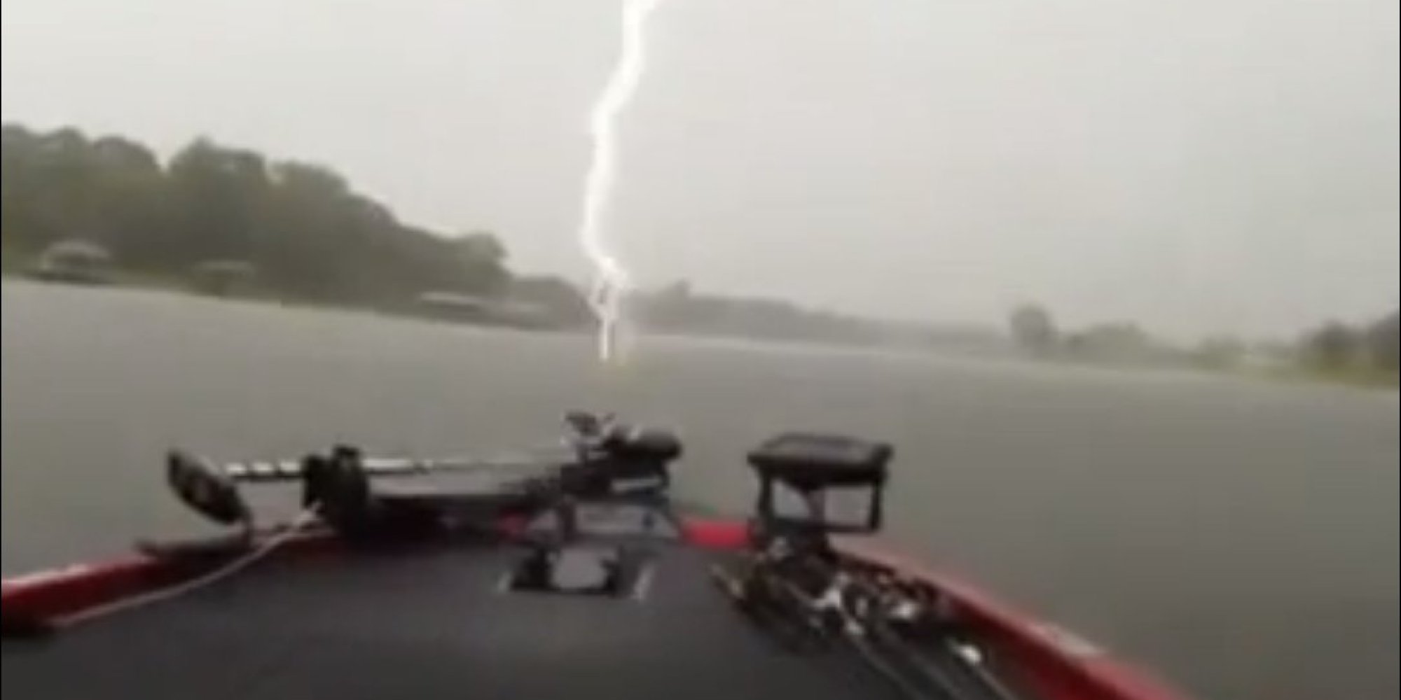 Lighting Strikes Right In Front Of Boat, Barely Missing Fisherman