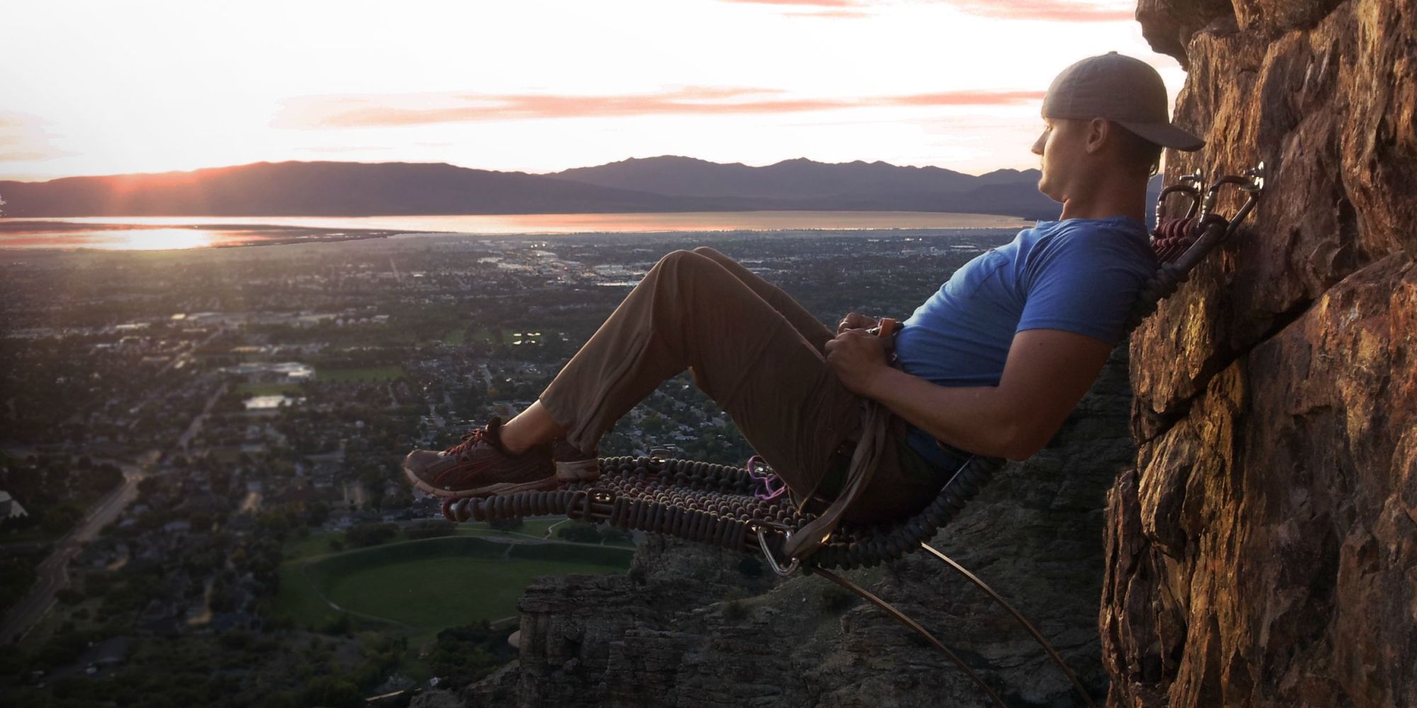 Picture(s) Of The Day Climber Sits On Chair 350ft Up A Cliff Face