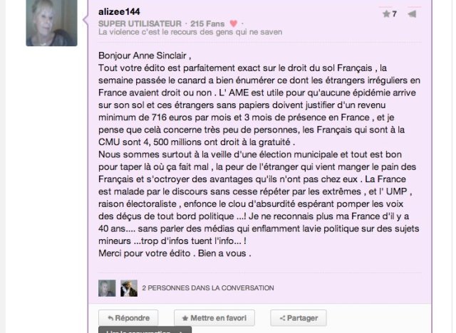 commentaire sélectionné