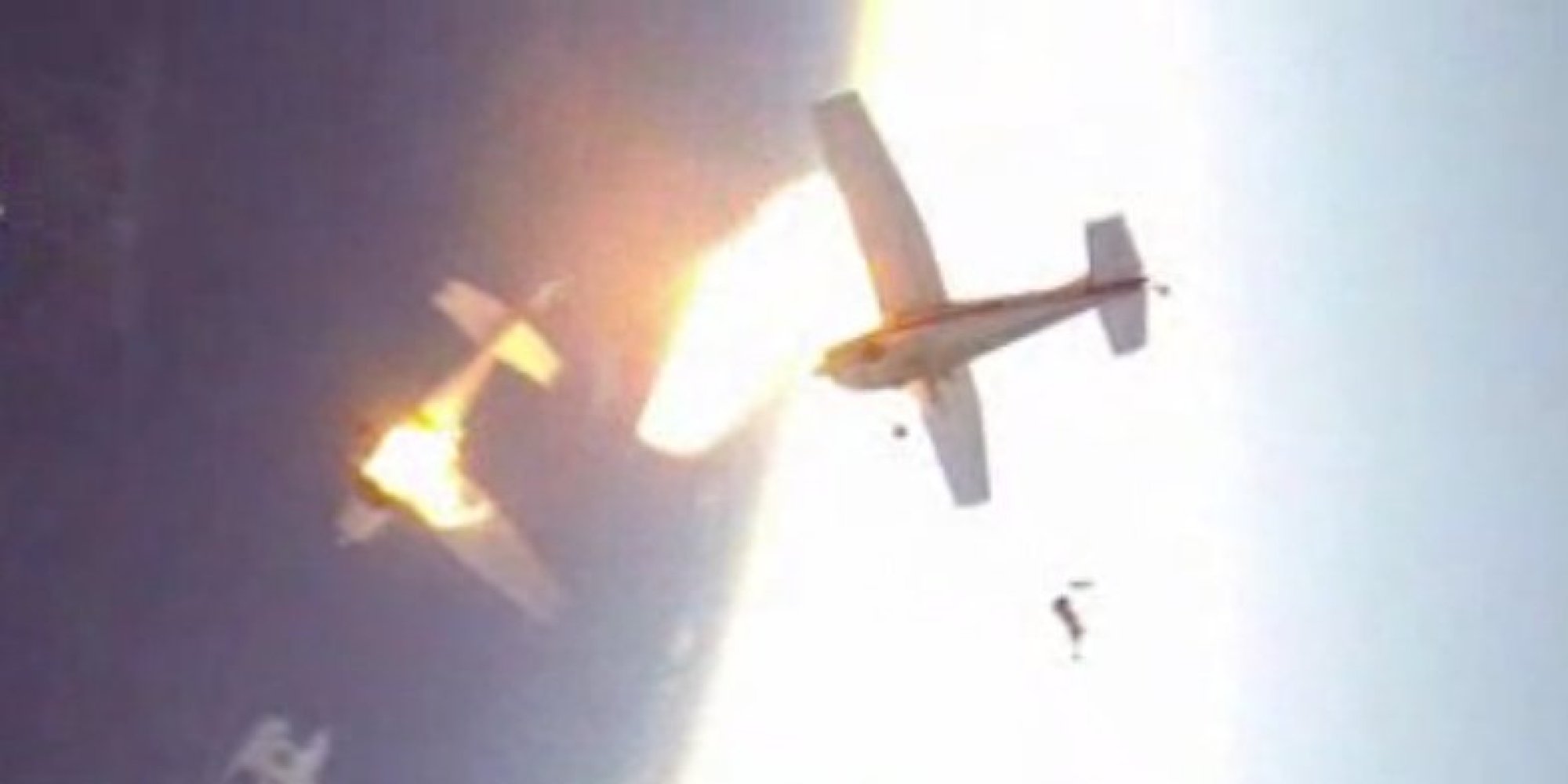 Skydiving Planes Collision Recorded By Helmet Camera As Divers Jump To