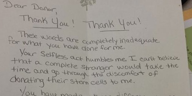 Bone Marrow Recipient Pens Beautiful Thank You Letter To Donor (photo)