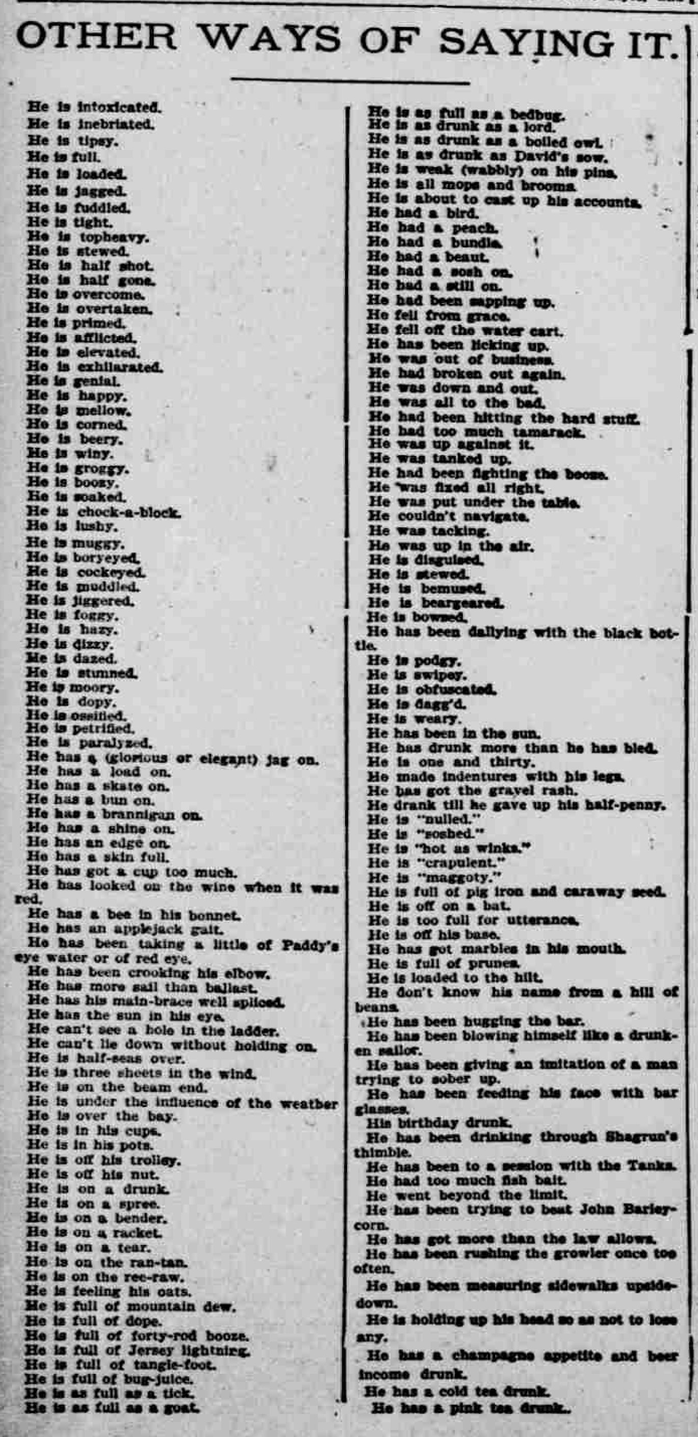 Vintage Slang Terms For Being Drunk Are Hilarious A Century Later 