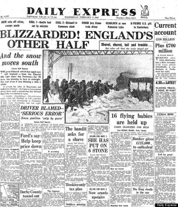 Daily Express 'Worst Winter In 100 Years' PanicInducing Headline May