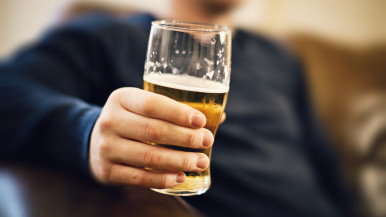 Man drinking beer