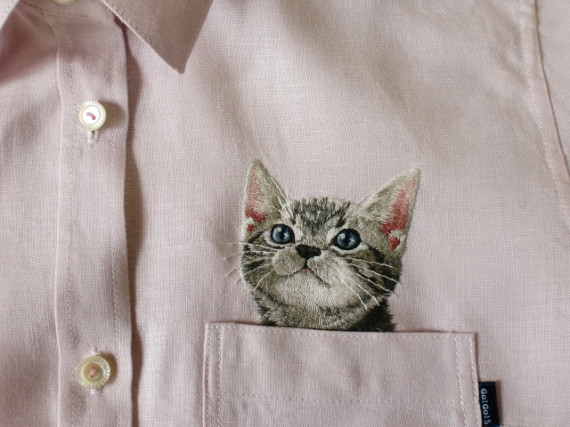 ネコ好きにはたまらない!!! 「刺繍の猫シャツ」日本人女性が作ったシャツがネットで大人気 | アメリンのブログ