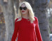 Gwen Stefani Dresses Her Baby Bump In A Bright Red Dress, Black Tights For Thanksgiving Dinner