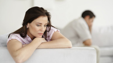 Woman upset