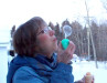 CANADIAN COUPLE BLOWING BUBBLES COLD