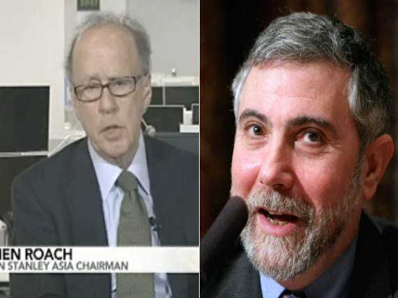 Roach Vs Krugman