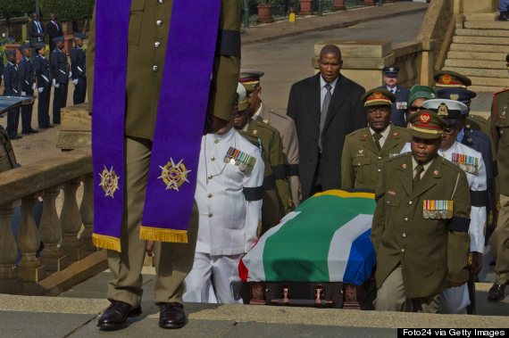 Nelson Mandela's Coffin Arrives To Lie In State, Before Funeral On Sunday