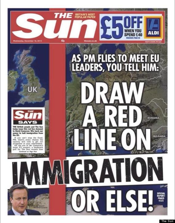 Image result for newspaper front cover immigration