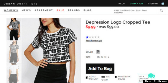 Urban Outfitters Removes 'Depression' T-Shirt And Apologises (But They ...