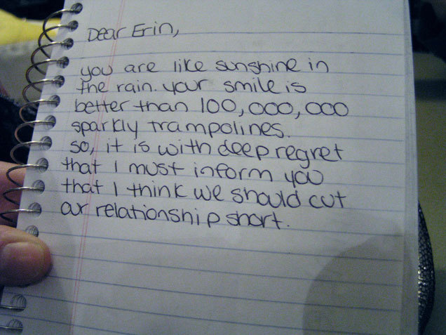 How not to write a breakup letter
