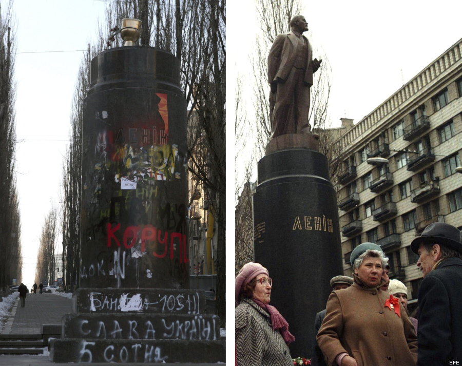 estatua lenin antes después