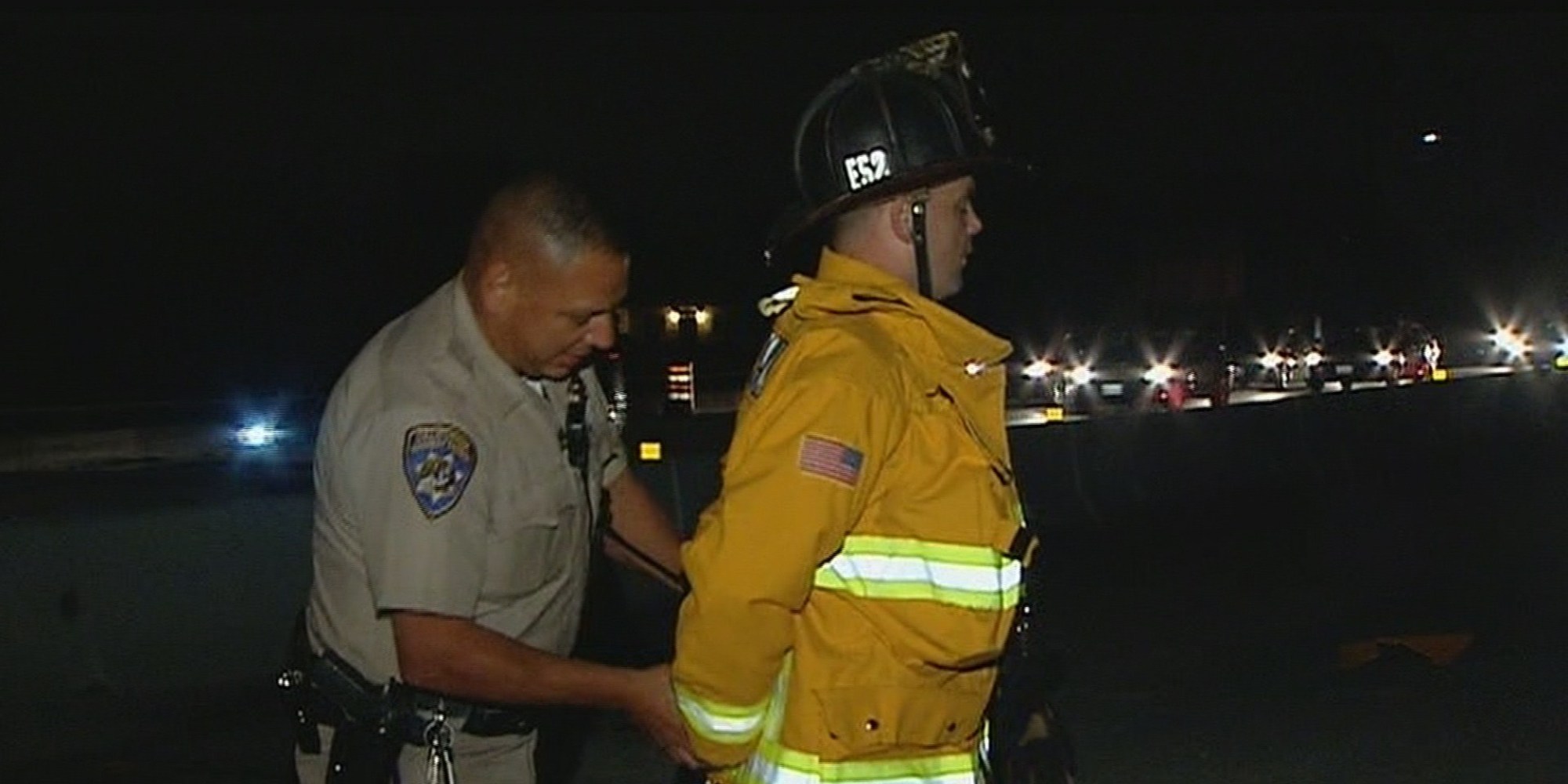 Cop Cuffs Firefighter Trying To Help Accident Victims Video Huffpost