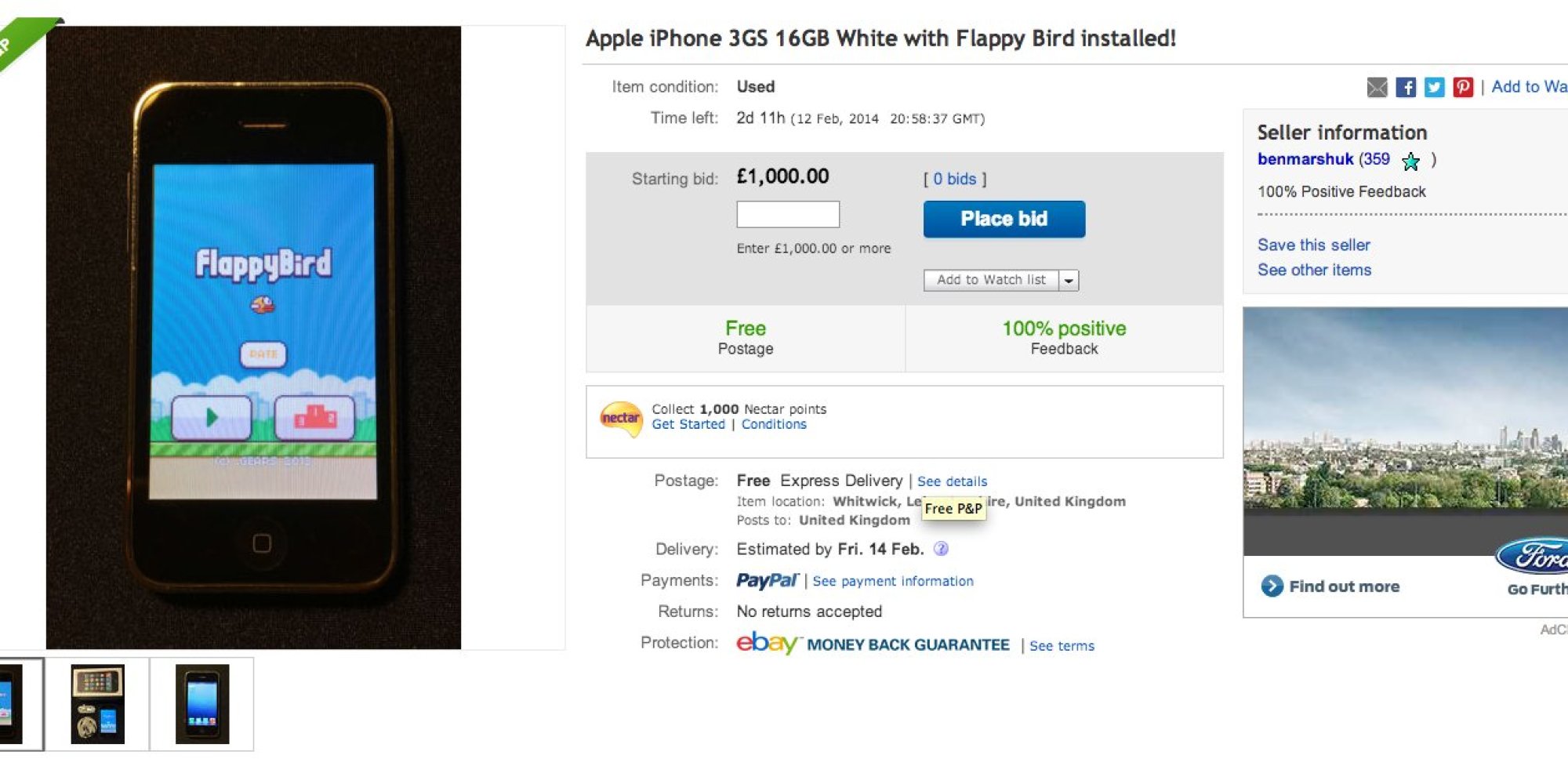 eBay Prices For Phones With 'Flappy Bird' Installed Reach £1,000 But