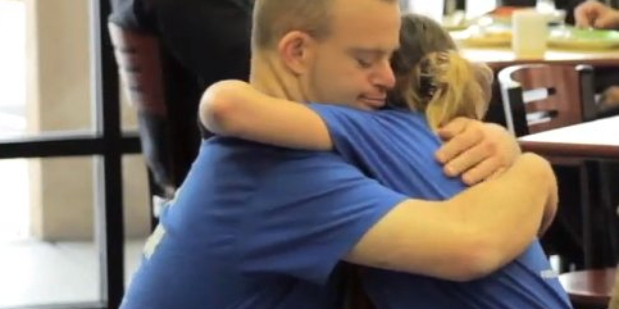 Tim Harris Restaurant Founder With Down Syndrome Hugs