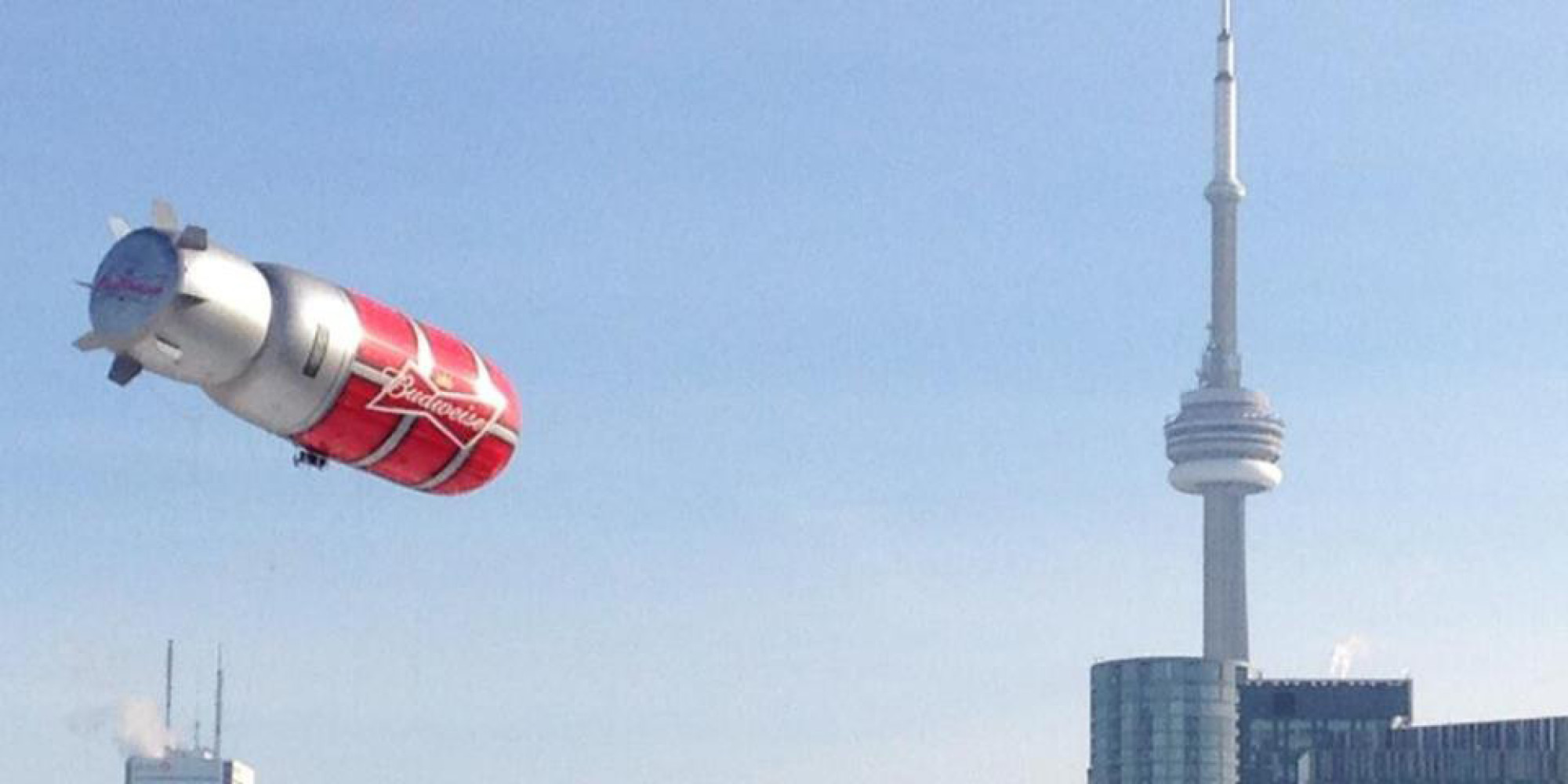 Budweiser Red Light Blimp Takes Flight (VIDEO)
