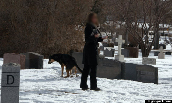Dog craps on owner