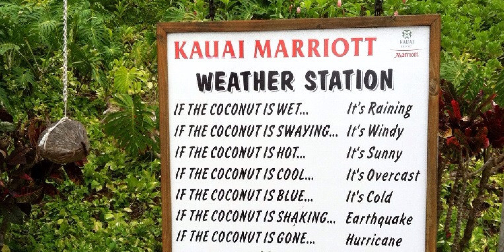 Kauai Marriott's 'Weather Station' Is Pretty Much Hawaiian Humour Perfected