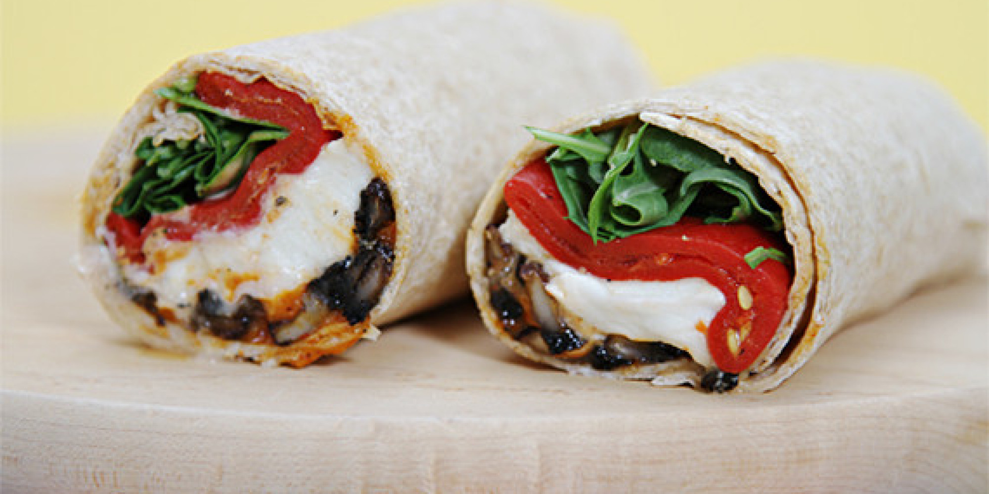 Portobello Mushroom Wraps With Buffalo Mozzarella, Piquillo Peppers and