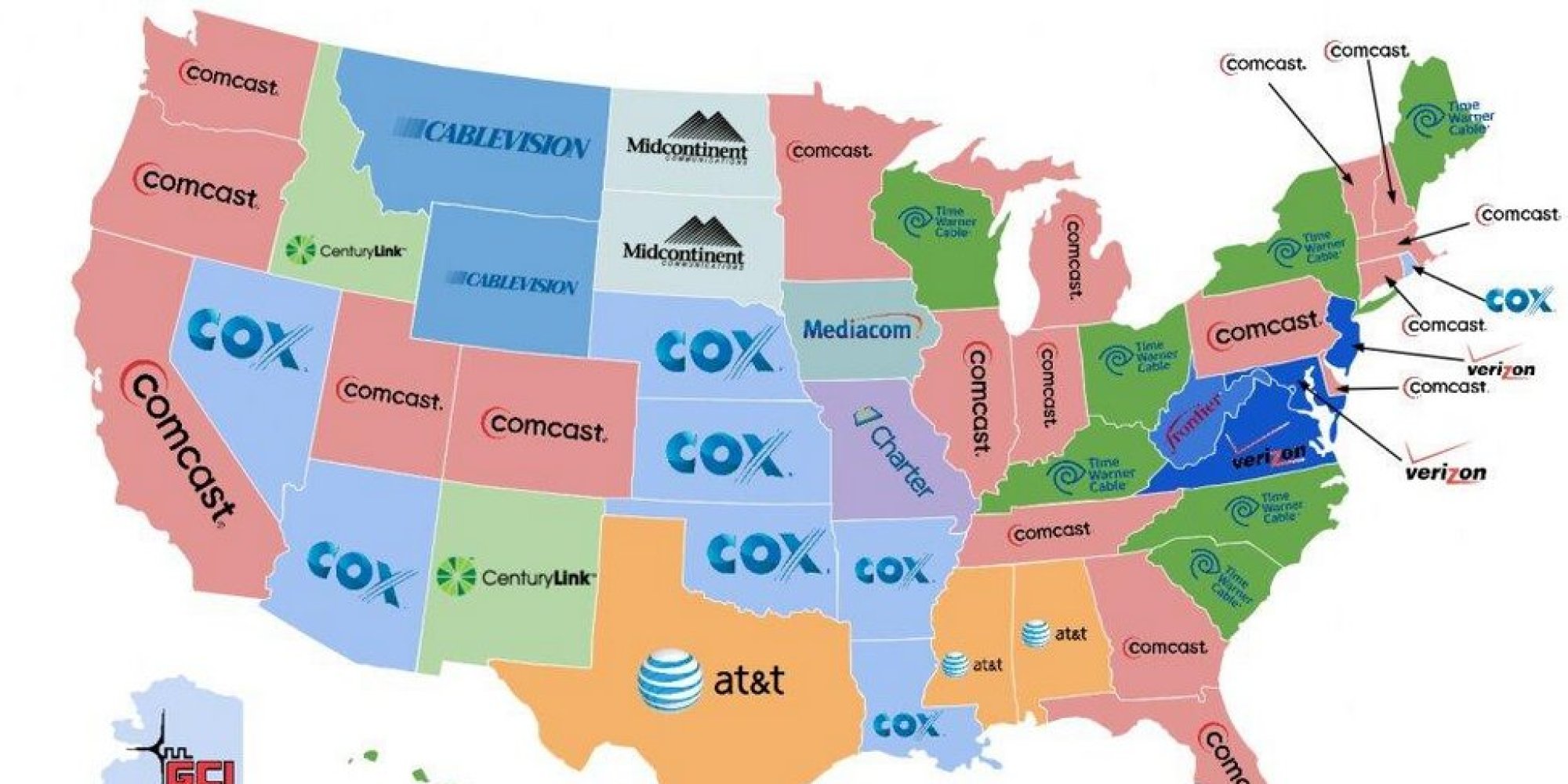 This Is The United States Of Comcast, Depressing Map Shows | HuffPost