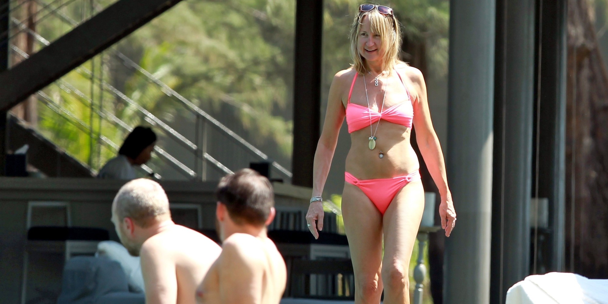 Carol McGiffin Shows Off Her Beach Body In Pink Bikini On Holiday.
