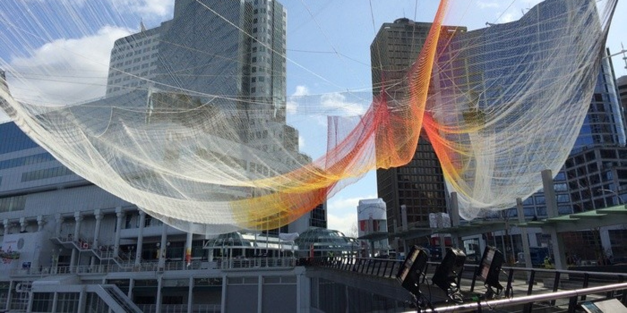 TED Vancouver Sculpture By Echelman Installed Over Downtown