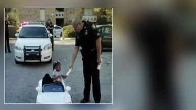 Little girl and car 