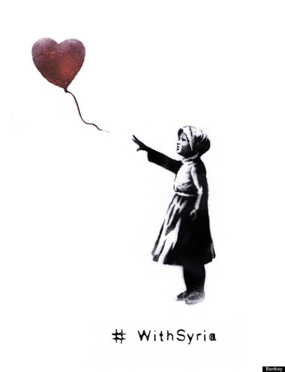 banksy withsyria girl with balloon