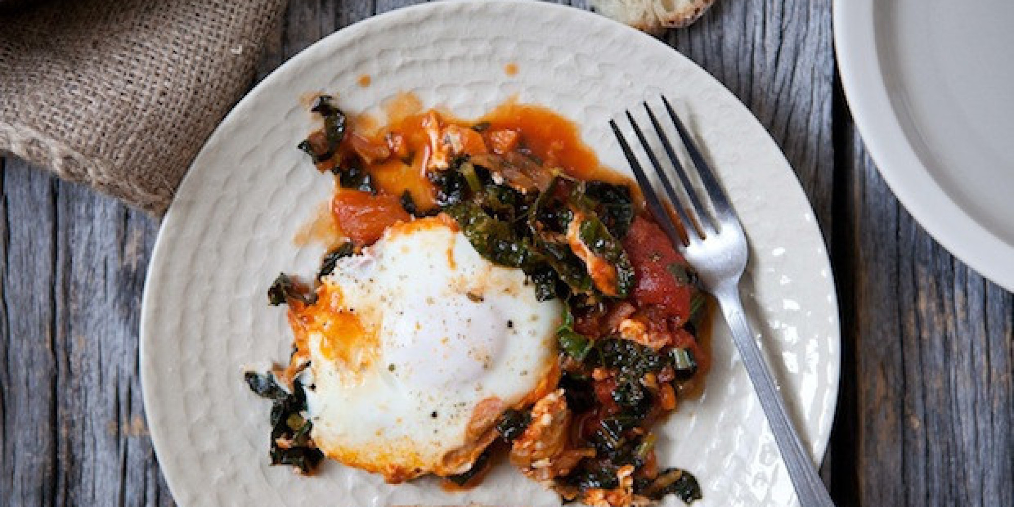 Eggs in a Wintry Kale and Tomato Sauce HuffPost