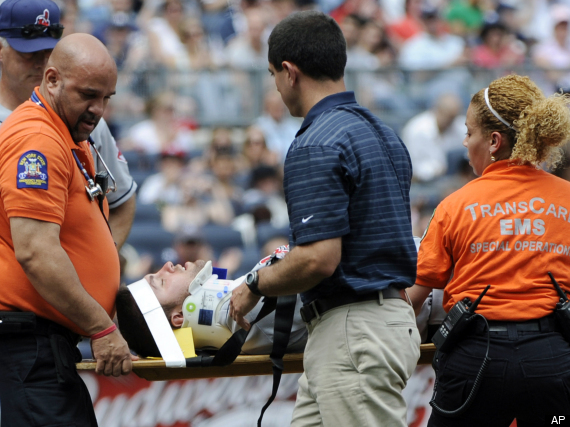 David Huff Hit In Head A Rod Line Drive