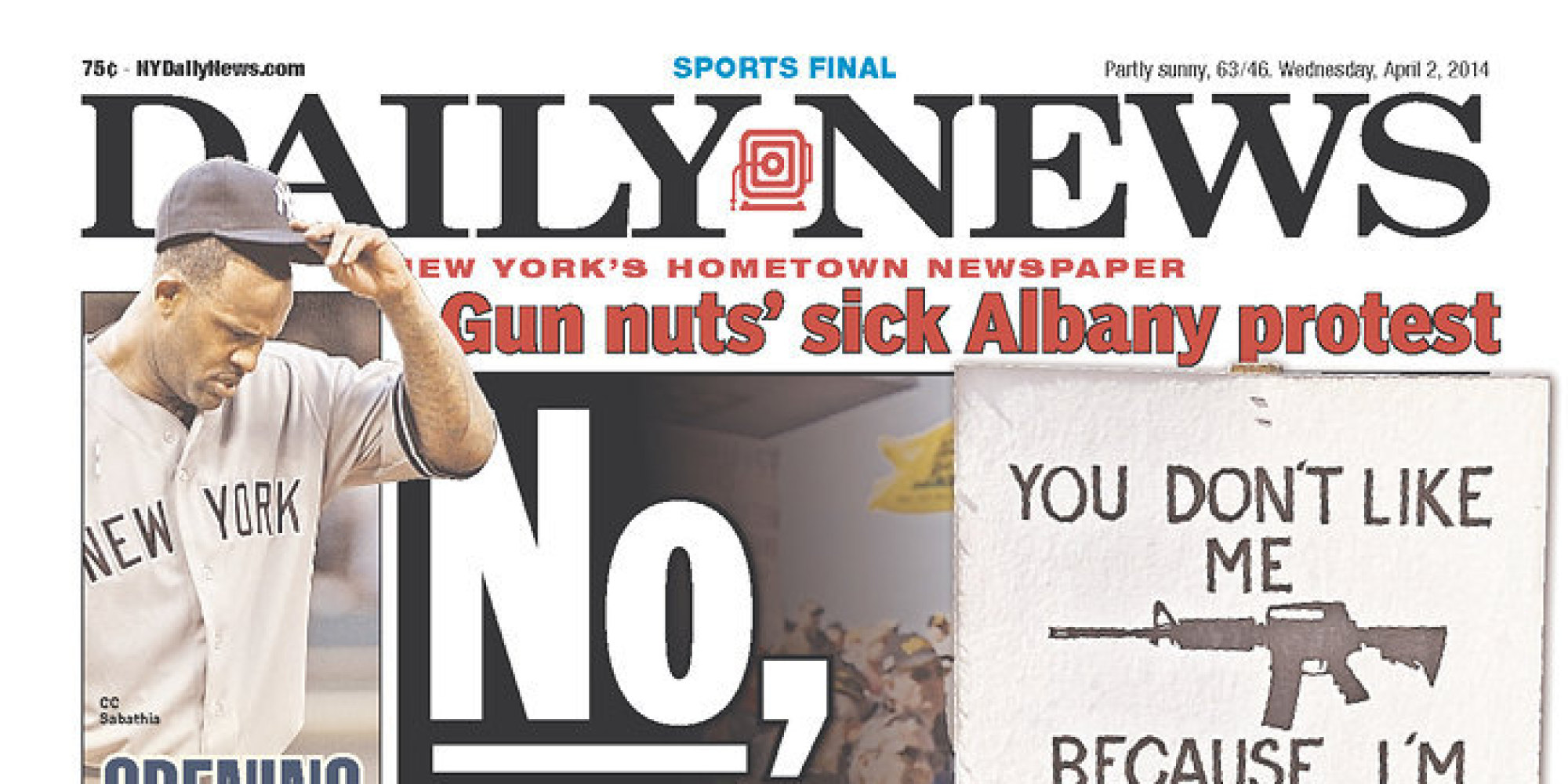 New York Daily News Front Page Calls Out Jerk At Pro Gun Protest