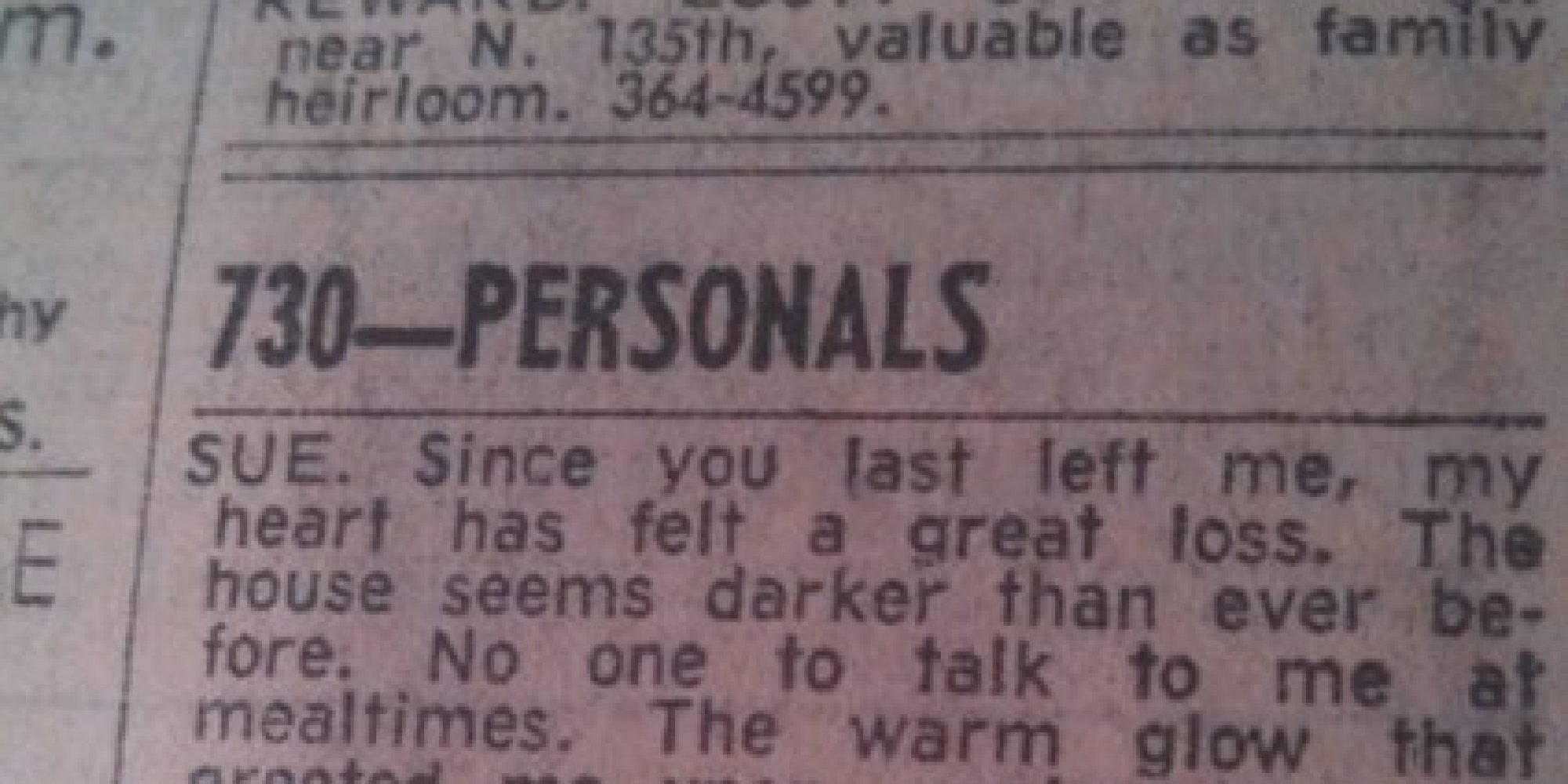 This Personal Ad Will Break Your Heart Until You Get To The Last