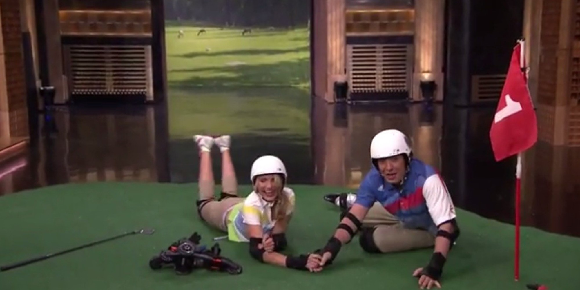 Cameron Diaz And Jimmy Fallon Play Roller Golf HuffPost