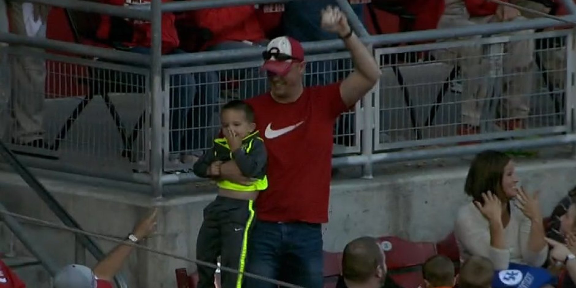 Dad Makes Incredible OneHanded Catch On Foul Ball While Holding His