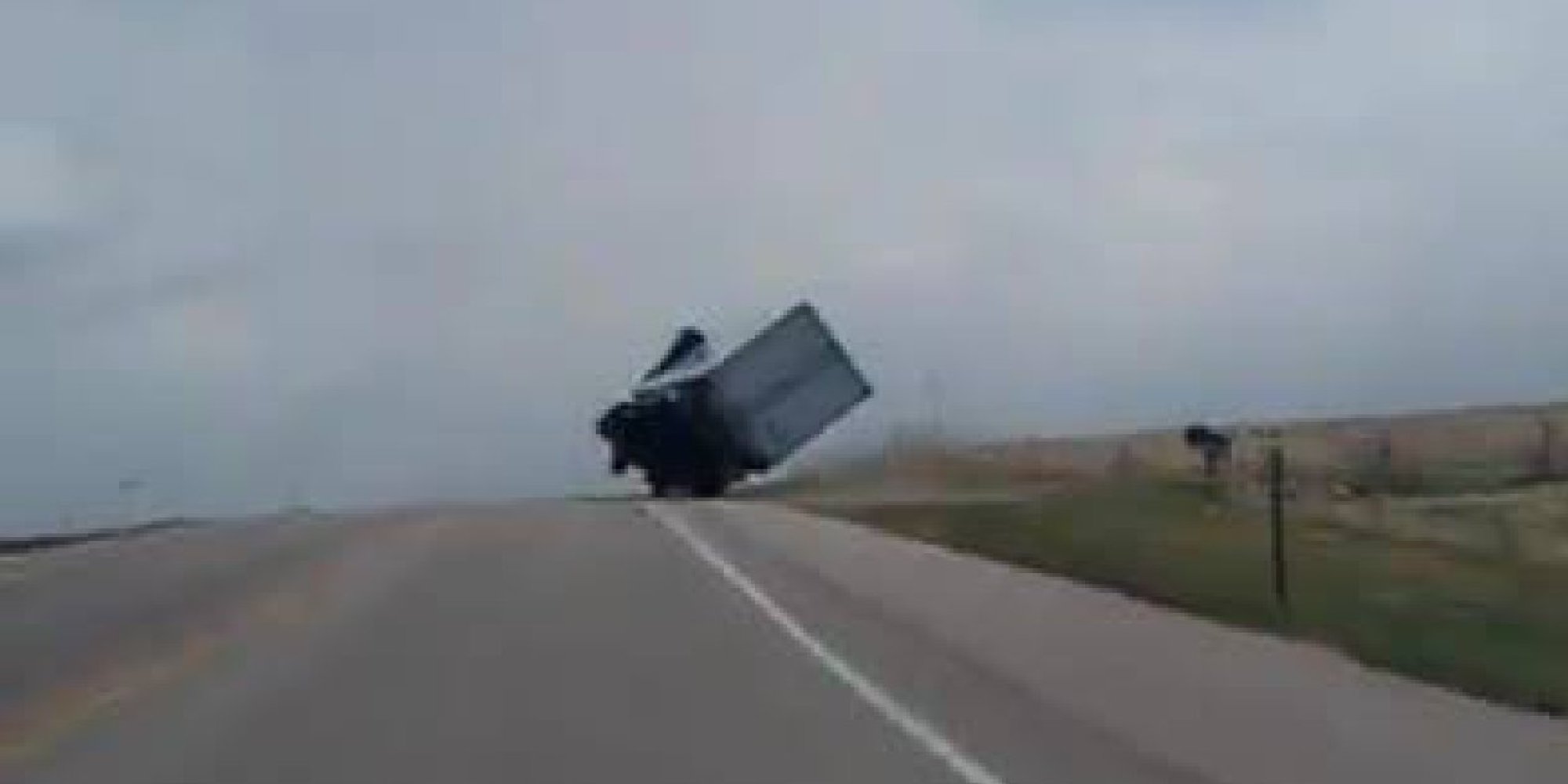 Truck Nearly Blown Over In High Wind Makes Amazing Recovery HuffPost UK