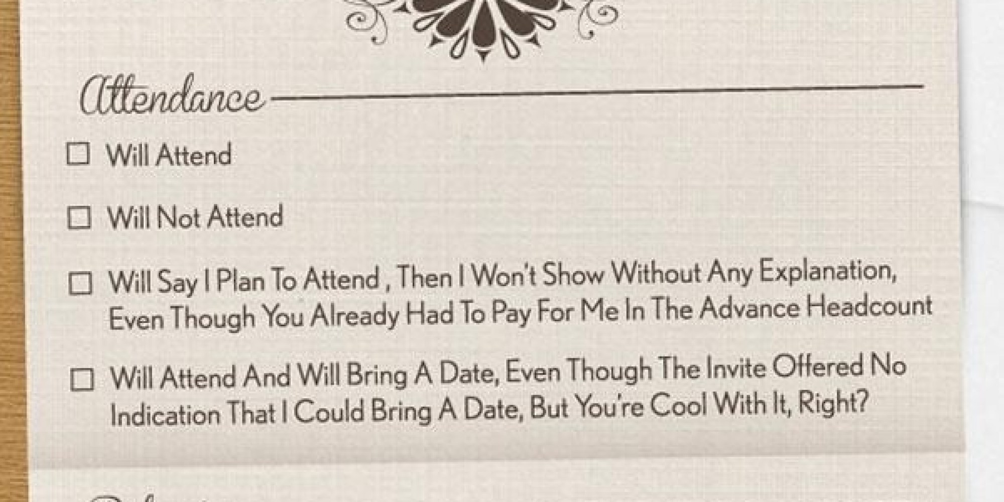 At Last An Honest Wedding Invitation Huffpost Uk 7303